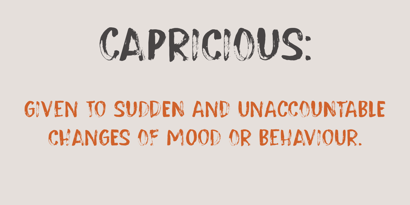 Capricious Italic Font preview